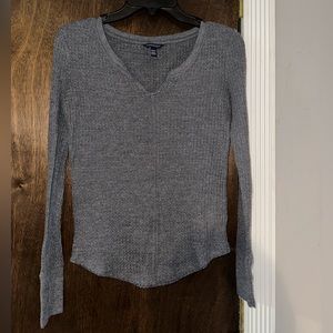 This is a grey top from Aeropostale. Soft material and a light grey.